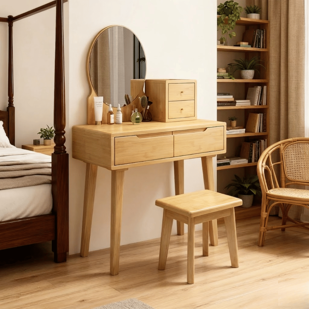 โต๊ะเครื่องแป้ง ELIFE รุ่น WF-03 สีไม้ธรรมชาติ_8